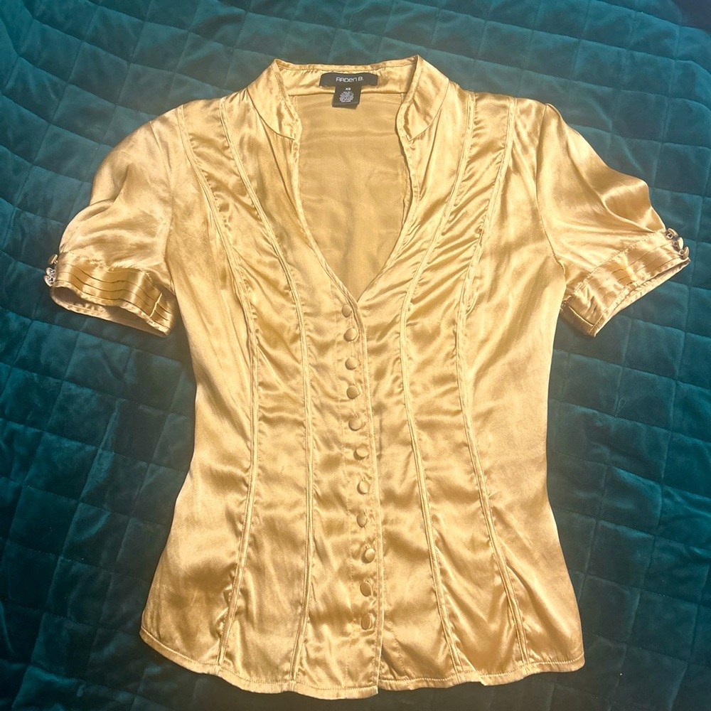 XS Golden Silk Blouse